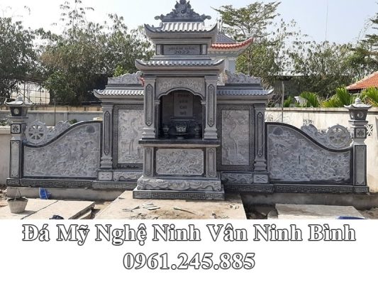 Mẫu Lăng thờ đá hai mái đá xanh rêu đẹp và tiêu biểu hiện nay